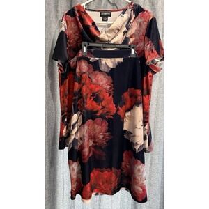 Liz Claiborne Career Floral Velour Skirt &Cowl Neck Top Womens XXLT skirt XL Top